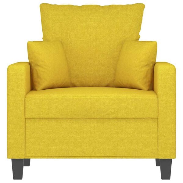 vidaXL Poltrona 60 cm tecido amarelo-claro