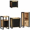vidaXL Conjunto de M&oacute;veis para Banheiro 4 pcs Madeira de manga maci&ccedil;a