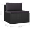 vidaXL 8 pcs conjunto lounge de jardim c/ almofad&otilde;es vime PE preto