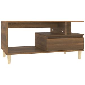 vidaXL Mesa centro 90x49x45 cm derivados de madeira carvalho castanho