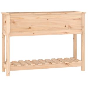 vidaXL Vaso/floreira com prateleira 111,5x34,5x81 cm pinho maci&ccedil;o