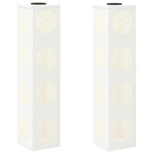 vidaXL Luz Solar LED de Caminho 2 unid. Branco quente 18 x 18 x 80 cm