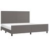 vidaXL Estrutura cama c/ cabeceira 200x200cm couro artificial cinzento