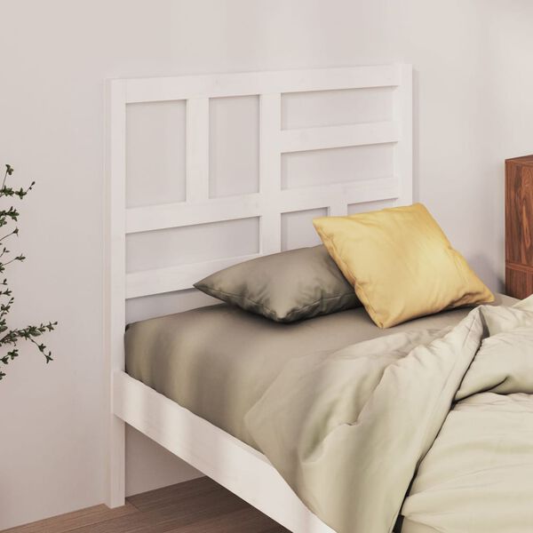 vidaXL Cabeceira de cama 96x4x104 cm pinho maci&ccedil;o branco