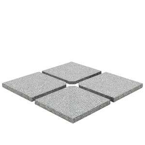vidaXL Placas peso guarda-sol quadradas 4 pcs granito 100 kg cinzento