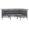 vidaXL 8 pcs conjunto lounge de jardim c/ almofad&otilde;es vime PE cinzento