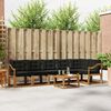 vidaXL Conjunto de Sof&aacute;s para Exterior 7 pcs Natural e Preto