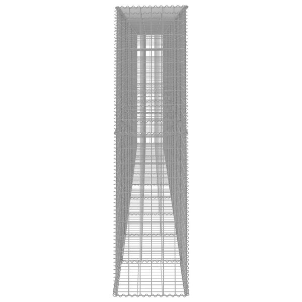 vidaXL Muro gabião com tampa 600x50x200 cm aço galvanizado