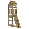 vidaXL Casa de brincar com parede de escalar pinho impregnado