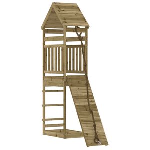 vidaXL Casa de brincar com parede de escalar pinho impregnado
