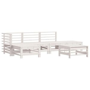 vidaXL 6 pcs conjunto lounge de jardim pinho maci&ccedil;o branco