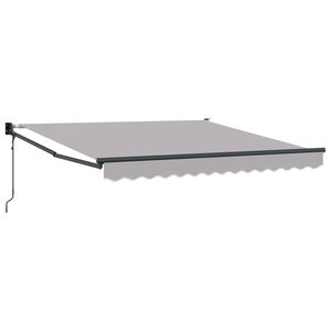 vidaXL Toldo Retr&aacute;til Cinzento-claro 350 x 250 cm Poli&eacute;ster e Alum&iacute;nio