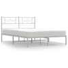 vidaXL Estrutura de cama com cabeceira 150x200 cm metal branco