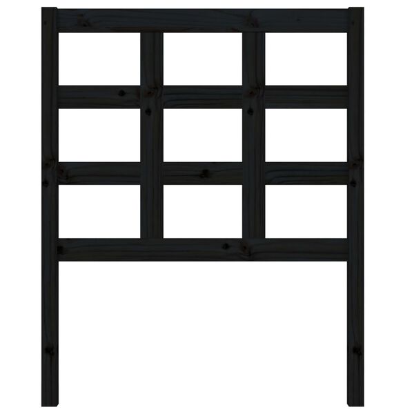 vidaXL Cabeceira de cama 80,5x4x100 cm madeira de pinho maci&ccedil;a preto