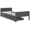 vidaXL Estrutura cama c/ 2 gavetas 100x200cm pinho maci&ccedil;o cinza-escuro