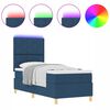 vidaXL Cama Box Spring LED com colch&atilde;o Azul 80 x 200 cm tecido