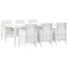 vidaXL Conjunto de Jantar para Jardim 7 unid. Branco Polipropileno