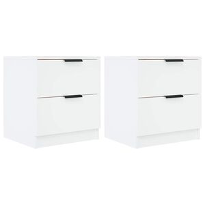 vidaXL Mesas de cabeceira 2 pcs madeira processada branco