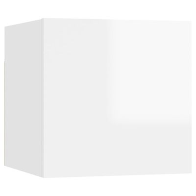vidaXL Armário de parede para TV 30,5x30x30 cm branco brilhante