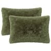 vidaXL Capa almofada 2 unid. HEERLEN Verde 40 x 60 cm Fleece PV