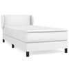 vidaXL Cama com molas/colch&atilde;o 100x200 cm couro artificial branco