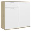 vidaXL Aparador 80x36x75cm derivados de madeira branco/carvalho sonoma