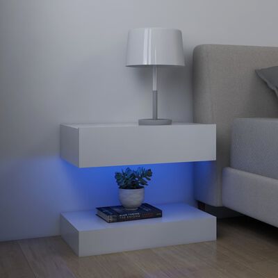 vidaXL Móveis de TV com luzes LED 2 pcs 60x35 cm branco