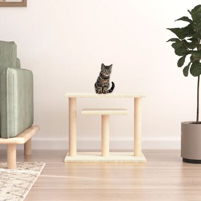 vidaXL Postes arranhadores para gatos com plataformas 62,5cm cor creme