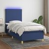 vidaXL Cama box spring c/ colch&atilde;o e LED 80x200 cm tecido azul