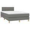 vidaXL Cama box spring c/ colch&atilde;o e LED 120x200 cm tecido cinza-escuro