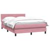 vidaXL Cama com molas/colch&atilde;o 140x210 cm veludo Rosa