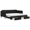 vidaXL Sof&aacute;-cama com gavet&atilde;o e gavetas 90x190 cm tecido preto