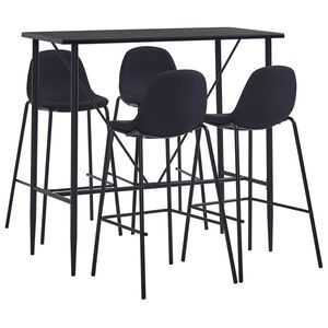 vidaXL 5 pcs conjunto de bar tecido preto