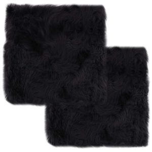 vidaXL Almofadas cadeira 2 pcs 40x40cm pele carneiro cinzento-escuro