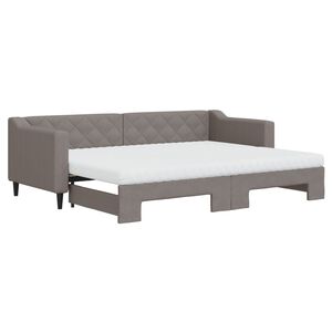 vidaXL Sof&aacute;-cama c/ gavet&atilde;o/colch&otilde;es 80x200cm tecido cinza-acastanhado