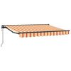 vidaXL Toldo Retr&aacute;til El&eacute;trico Amarelo, Laranja e Branco 3,5 x 2 m