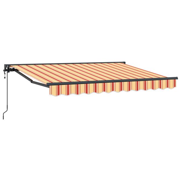 vidaXL Toldo Retr&aacute;til El&eacute;trico Amarelo, Laranja e Branco 3,5 x 2 m