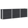 vidaXL Canteiro de jardim elevado Preto 300 x 50 x 91 cm alu.