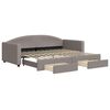 vidaXL Sof&aacute;-cama c/ gavet&atilde;o/gavetas 90x200 cm tecido cinza-acastanhado