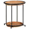vidaXL Mesa de apoio &Oslash;55x60 cm madeira de ac&aacute;cia maci&ccedil;a