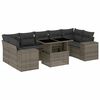 vidaXL 8 pcs conjunto sof&aacute;s de jardim c/ almofad&otilde;es vime PE cinzento
