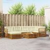 vidaXL Conjunto de Sof&aacute;s para Exterior 7 pcs Natural e Creme
