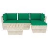 vidaXL 5 pcs conjunto lounge de paletes + almofad&otilde;es madeira de abeto