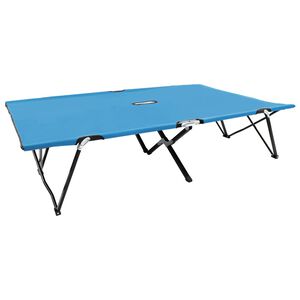 vidaXL Espregui&ccedil;adeira/cama dobr&aacute;vel para 2 pessoas a&ccedil;o azul