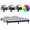 vidaXL Estrutura de cama c/ LED 140x190 cm madeira maci&ccedil;a preto