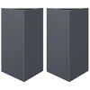 vidaXL Vaso/floreira jardim triangular 2 pcs 50x43x75 cm a&ccedil;o antracite