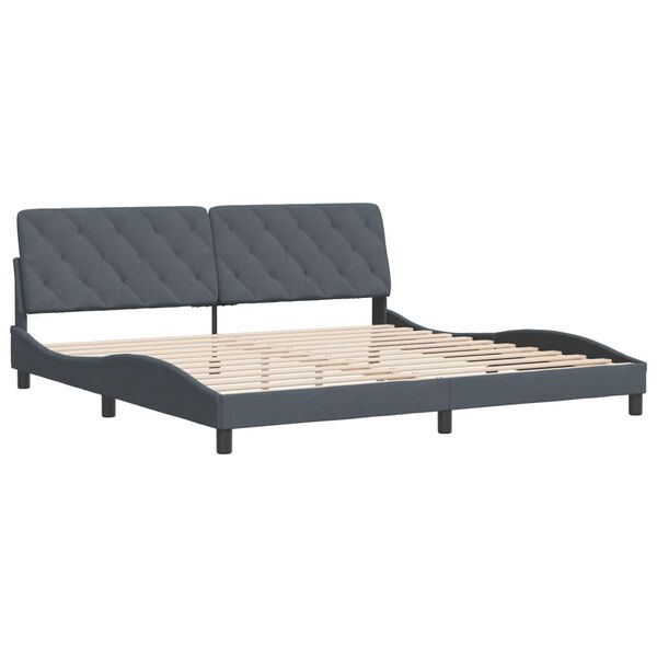 vidaXL Estrutura de cama sem colch&atilde;o 200x200 cm veludo cinzento-escuro