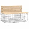 vidaXL Banco de jardim c/ design gabi&atilde;o 103x70x65 cm pinho maci&ccedil;o