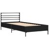 vidaXL Estrutura de cama 75x190 cm derivados de madeira e metal preto