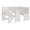 vidaXL 3 pcs conjunto de jantar REINE madeira pinho maci&ccedil;a branco